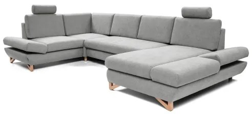 Rozkladacia rohová čalúnená sedacia súprava s úložným priestorom v tvare U AVESTA sivá