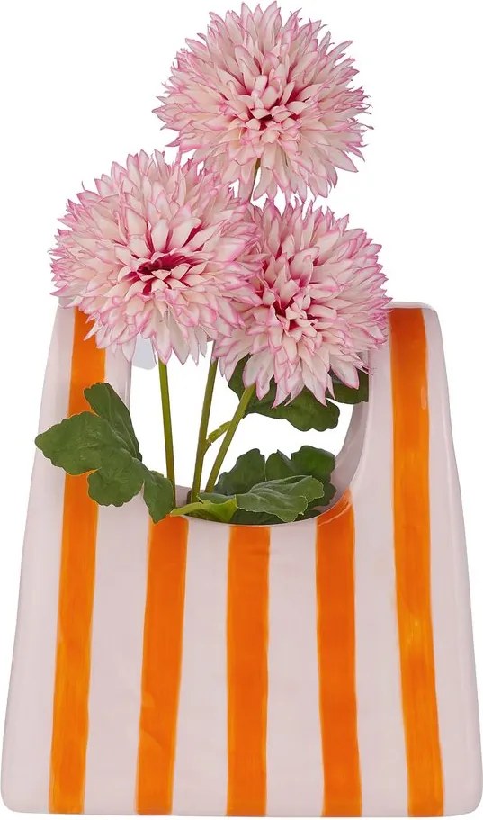SHOPPING BAG Váza pruhy - oranžová