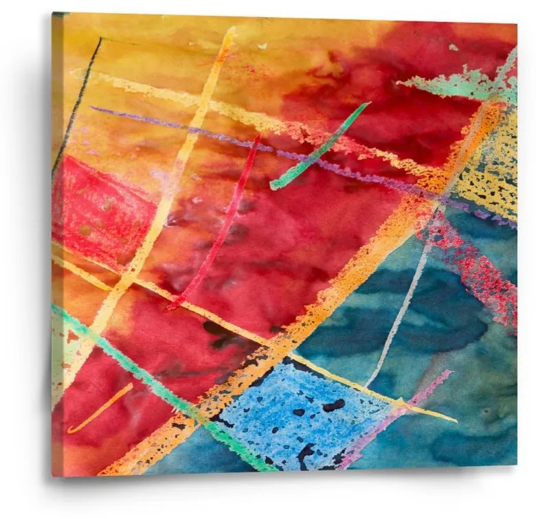 Sablio Obraz Farebné čiary - 50x50 cm