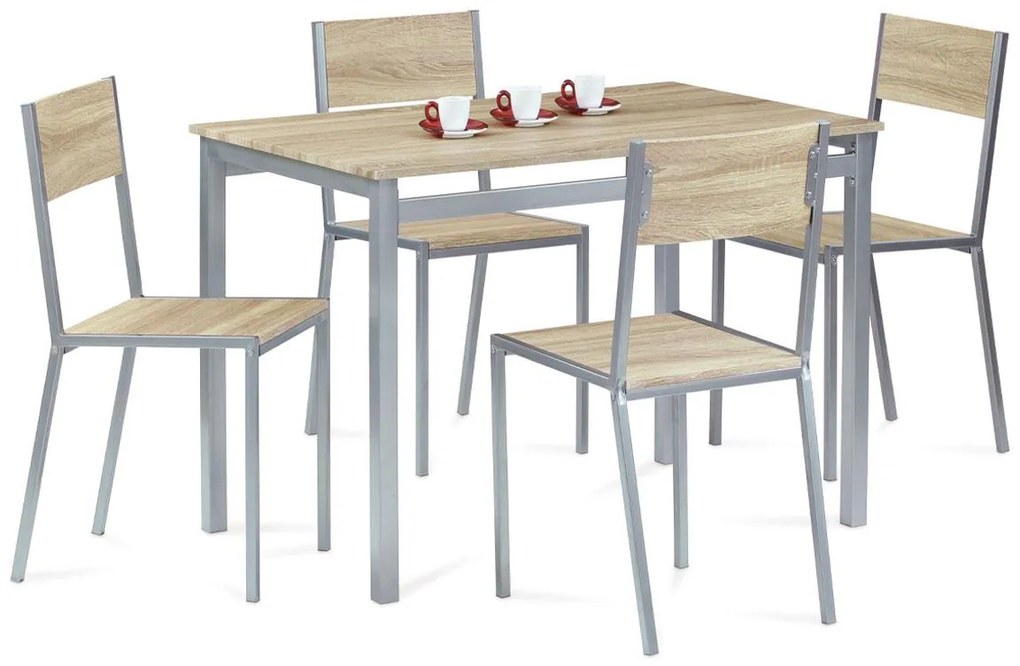 Jedálenský set 1+4 HARVEY SON, dub sonoma, fólia