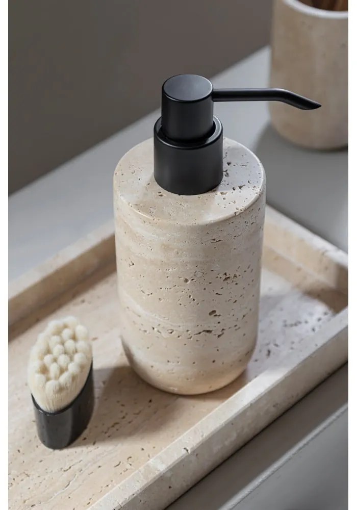 Béžový kamenný dávkovač mydla 250 ml Travertine – Mette Ditmer Denmark