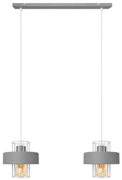 Luster na lanku VOLTA 2xE27/15W/230V šedá