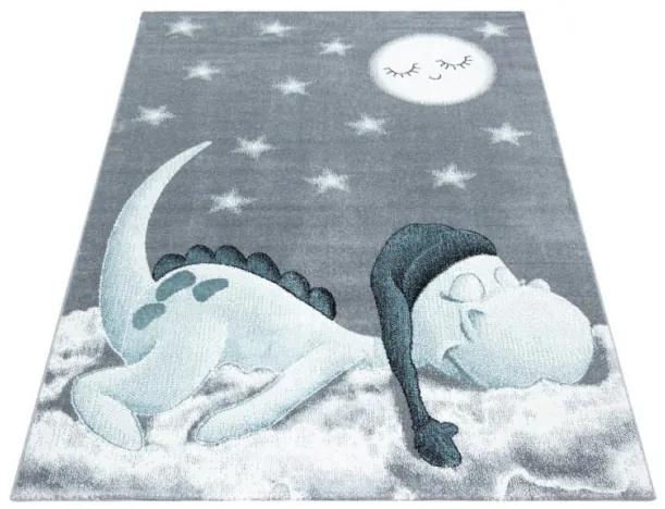 Detský koberec Bambi spiaci dráčik modrý