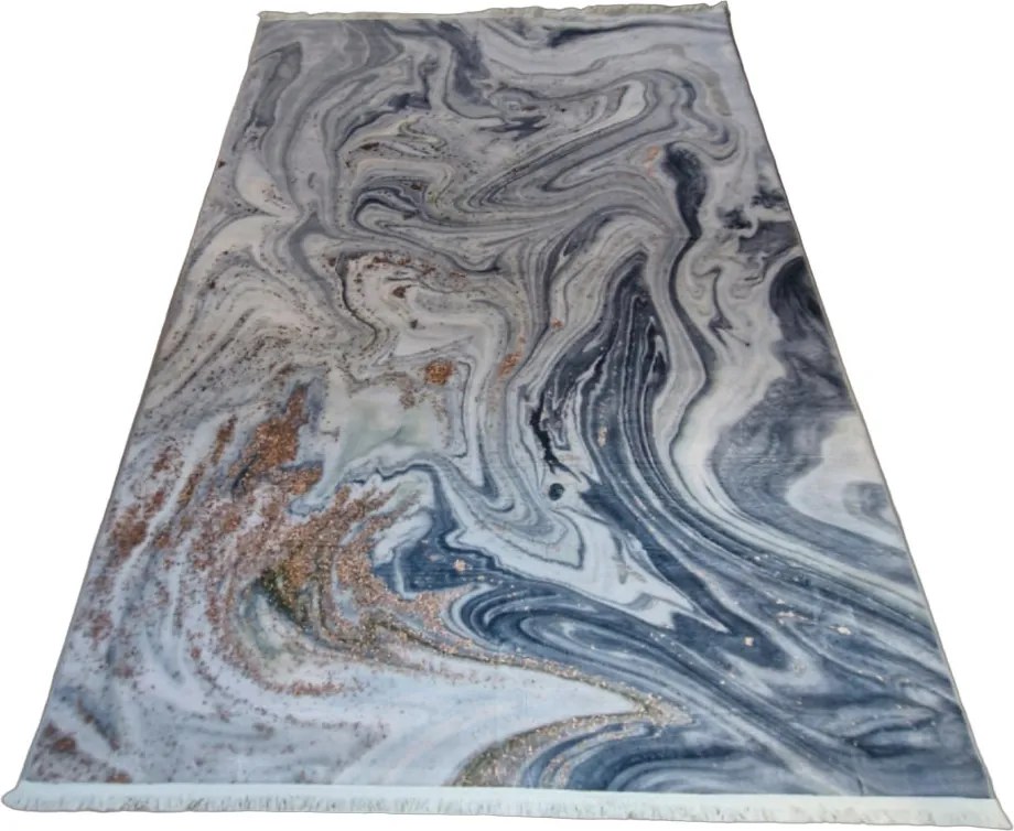 Moderný koberec VELVET M258 v sivo-modrej kombinácii Rozmer: 80x140 cm