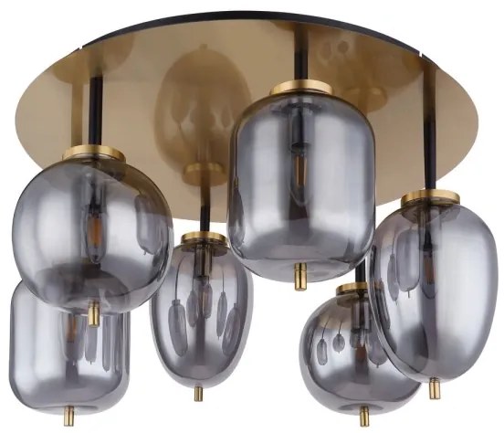 Globo 15345-6DMM - Prisadený luster BLACKY 6xE14/40W/230V mosadz