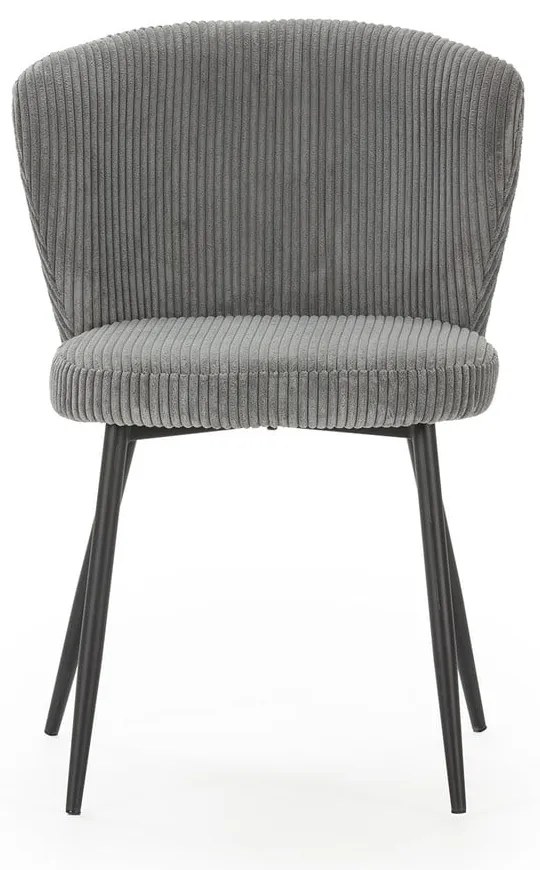 Sivé menčestrové jedálenské stoličky v súprave 4 ks Megan – Marckeric