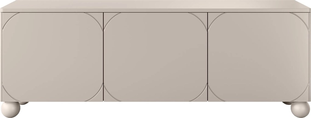 RTV skrinka trojdverová Sonatia II 150 cm na guľatých nohách - kasmír