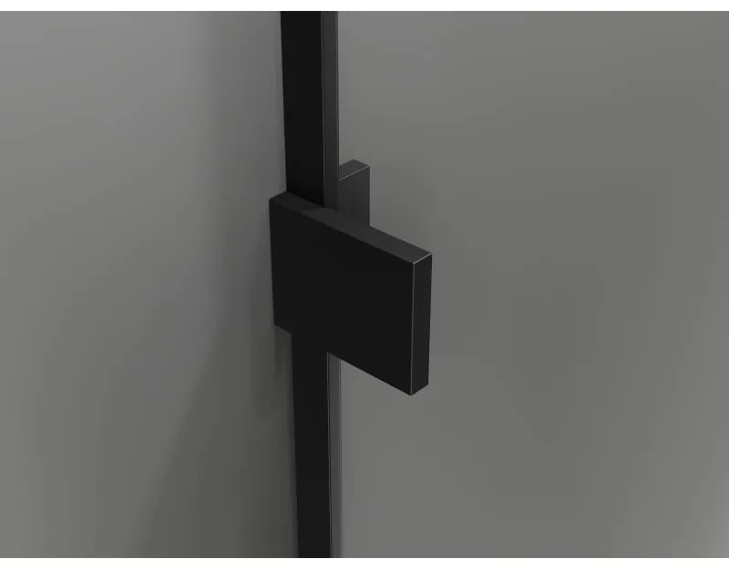 Mexen Lunar T pravostranný výklopný sprchový kút 140 x 80 cm, číre sklo, čierna matná, 834T-140-080-70-00-P