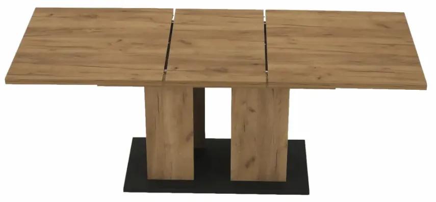 Jedálenský stôl, dub craft zlatý/grafit sivá, 155-204x86 cm, FIDEL