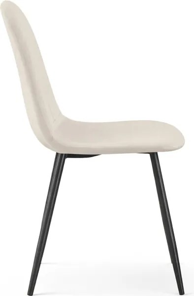 Sada dvoch jedálenských stoličiek LUMO zamatové, béžové / čierne nohy (2 ks)