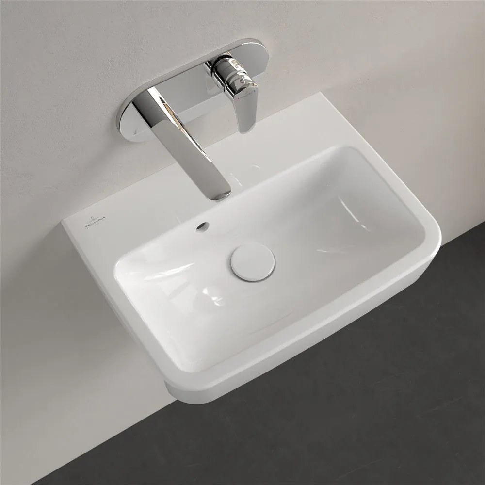 VILLEROY & BOCH O.novo závesné umývadielko bez otvoru, s prepadom, 500 x 370 mm, biela alpská, s povrchom CeramicPlus, 434452R1