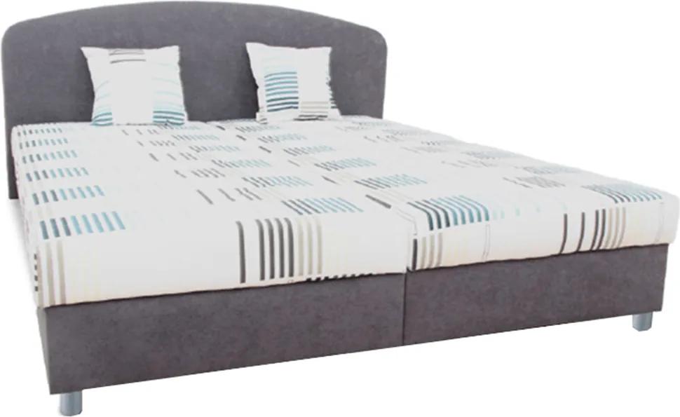 Manželská posteľ, sivá/vzor, 180x200, MADIA