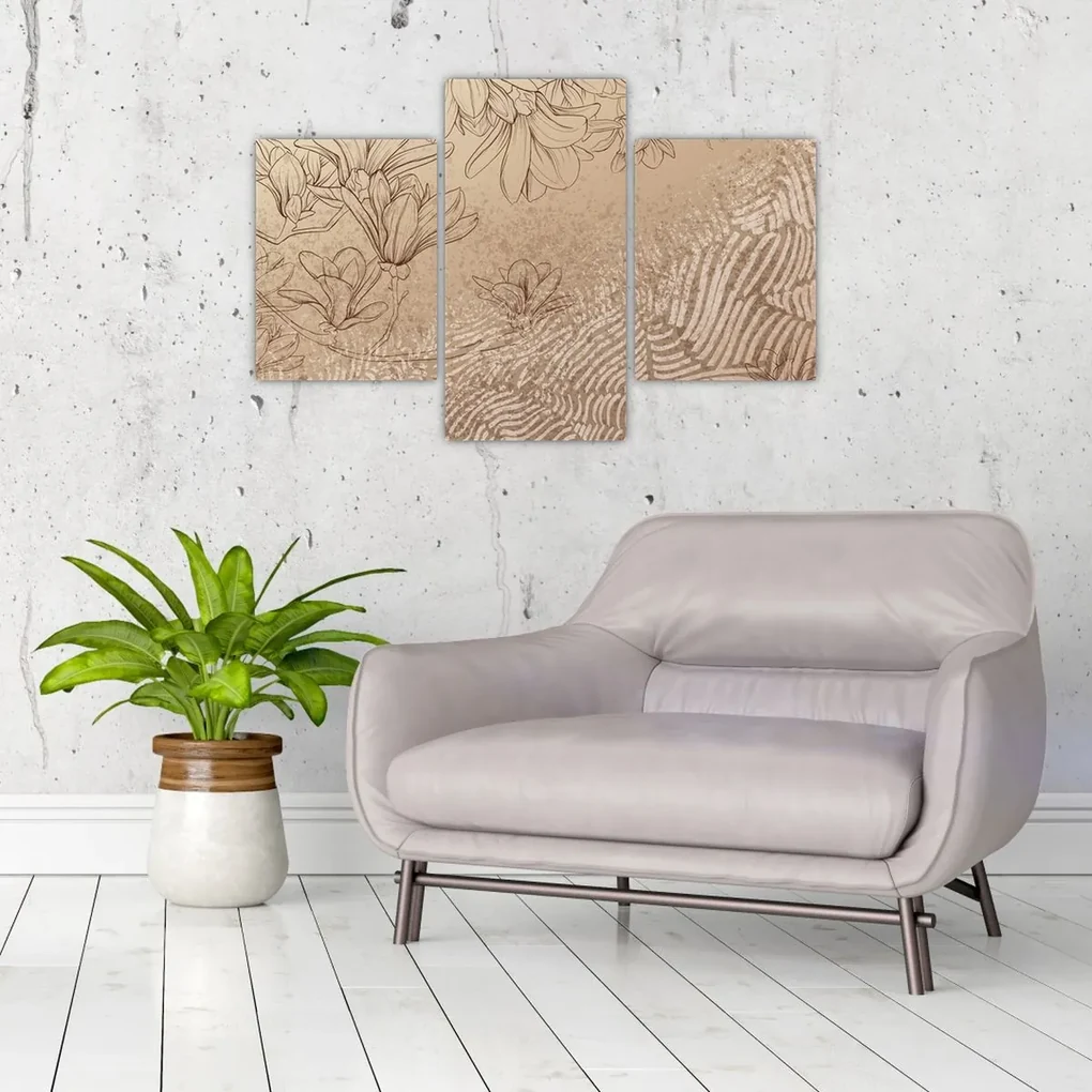 Obraz - Kreslené kvety (90x60 cm)