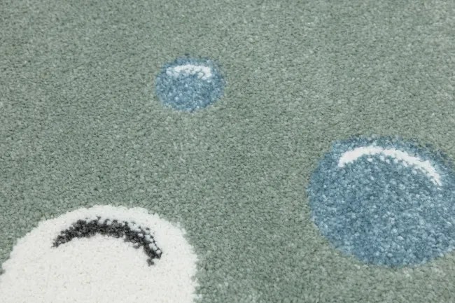 Koberec LIMA M041A zelený / krémový kruh