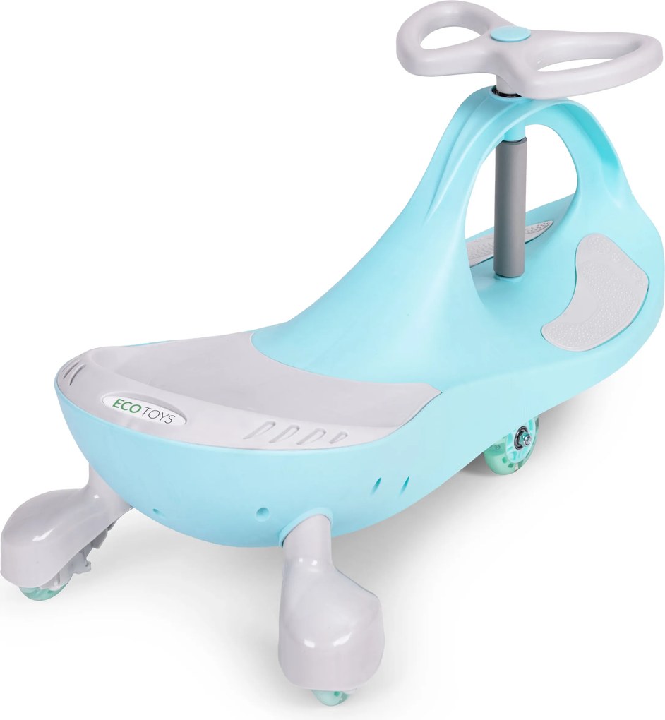 Gravitačné jazdítko ECOTOYS s LED kolesami, gumové, modré - pre deti od 3 rokov