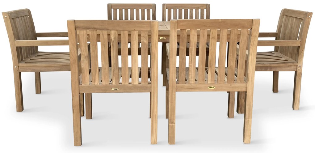 Noela Záhradný teakový set Garden I + 6x kreslo Kingsbury