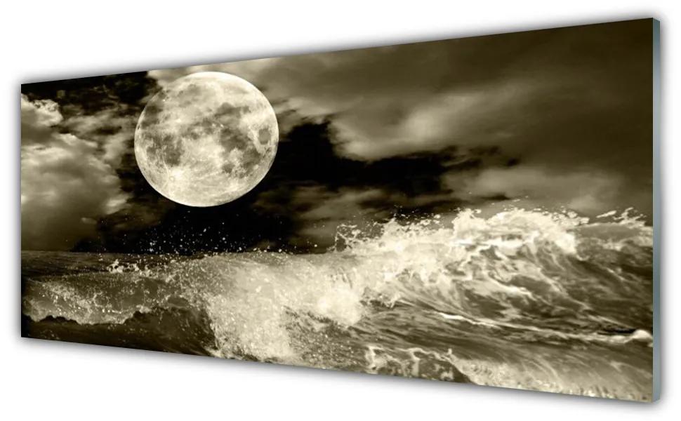 Obraz na akrylátovom skle Noc mesiac príroda 125x50 cm