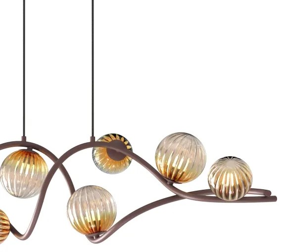 ONLI - Luster na lanku FRIDA 8xG9/10W/230V medená