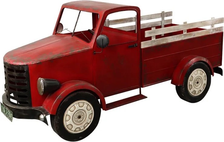 Veľký dekoratívny model červené retro auto - 246*104*112 cm