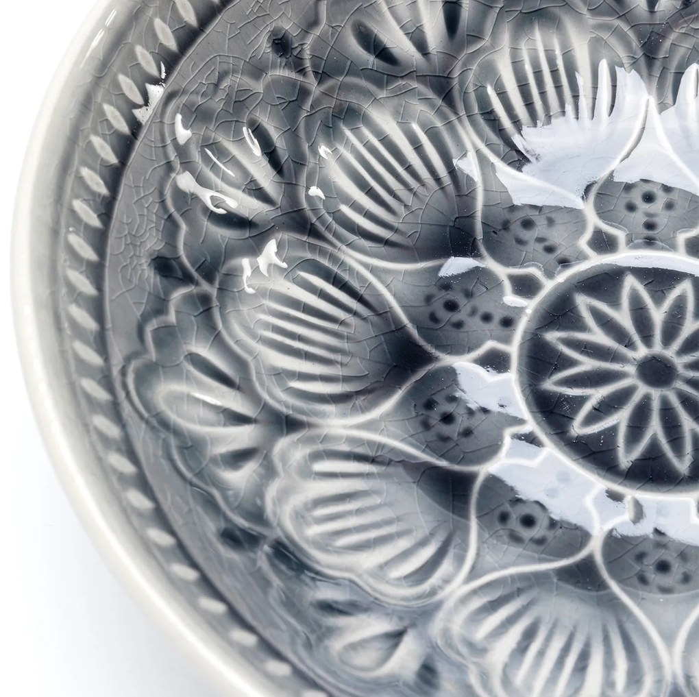 Sicilia Mandala miska sivá Ø18 cm