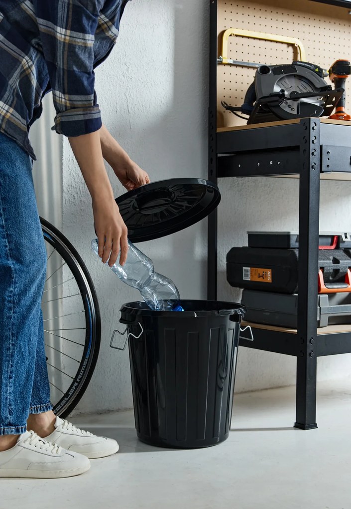 Rotho Odpadkový kôš s vekom a kovovými zámkami MINI POPOLNICA 25l