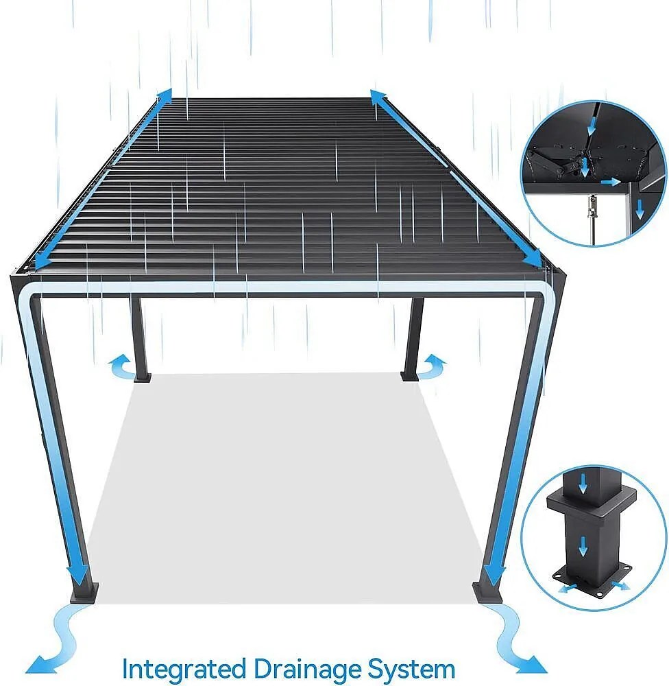 Záhradná hliníková pergola do steny 4x3 m (antracit)