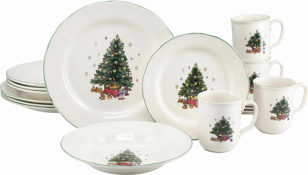 XXXLutz KOMBINOVANÝ SERVIS Tannenbaum bunt 16-dielne Creatable - Jedálenské sety - 007768082901