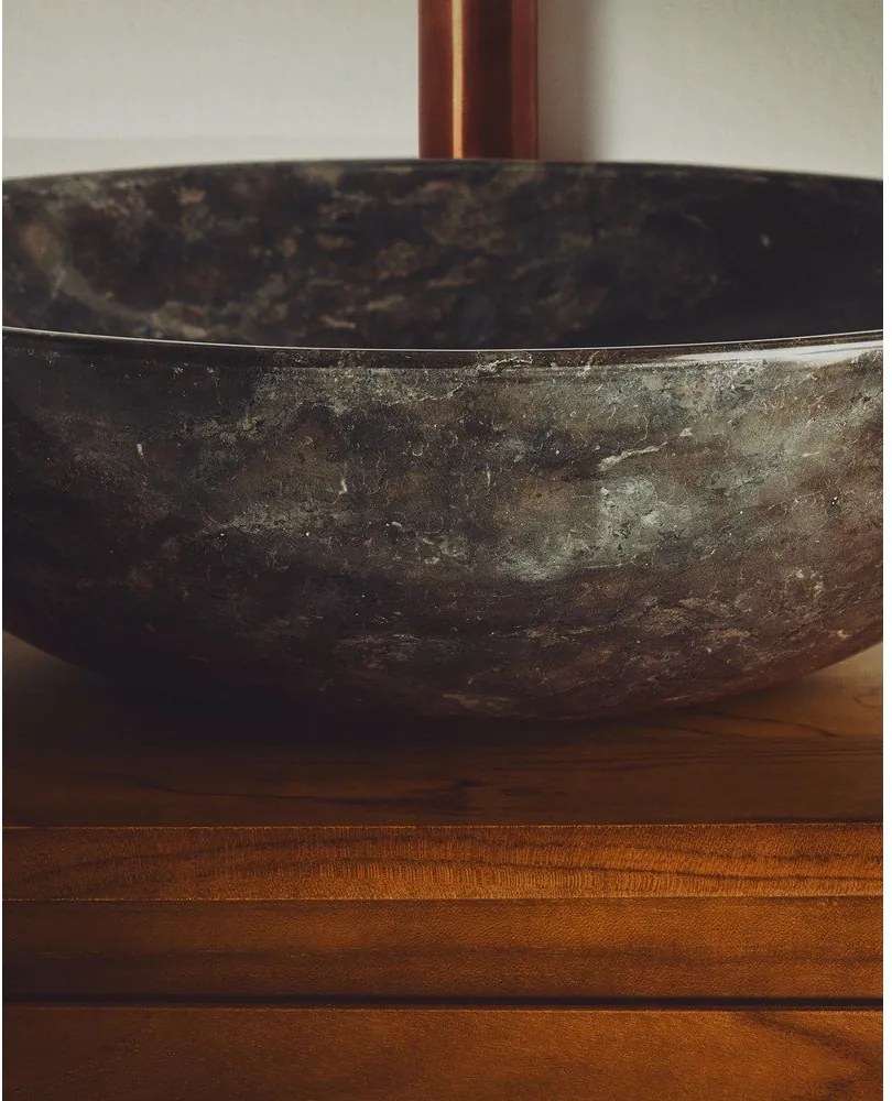 Sivé kamenné okrúhle umývadlo ø 40 cm Darnen – Kave Home