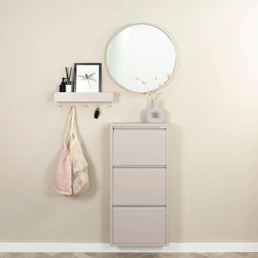 Taupe kovová výklopná skrinka na topánky 50x103x15 cm Billy – Spinder Design