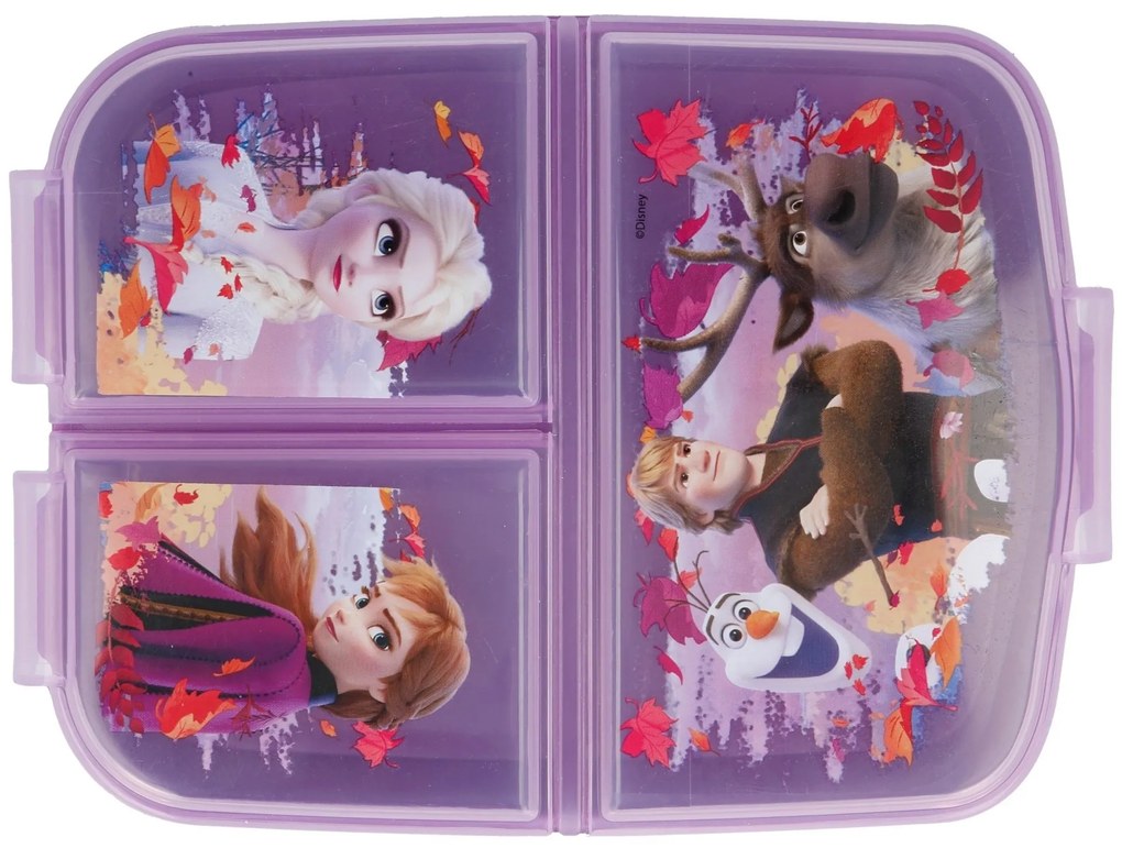 Detský multibox na desiatu Ľadové kráľovstvo II - Frozen II - s 3 priehradkami