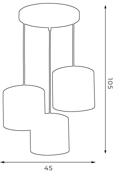 Luster na lanku ARDEN 3xE27/60W/230V čierna/biela