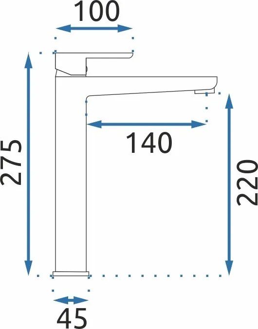 Rea Orix, vysoká umývadlová batéria, chrómová, REA-B7778