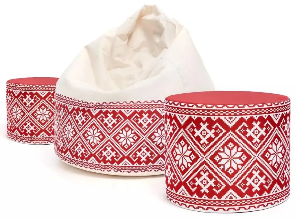 Sedací vak Viper Outdoor Folk – pohodlie s ľudovým štýlom do interiéru aj exteriéru Farba: Folk 1 - M2 modrý