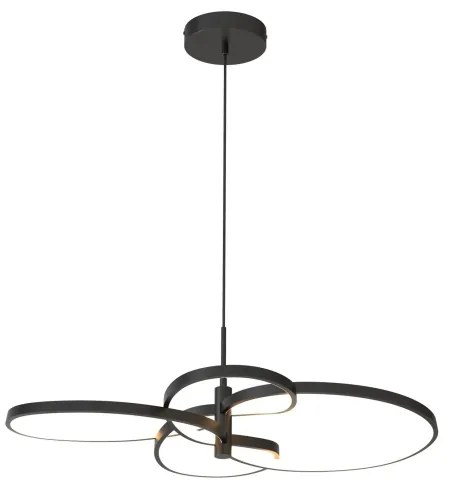 LED luster na lanku RIBBON LED/37W/230V 4000K čierna