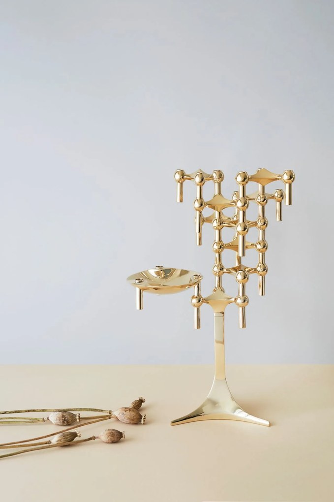 Stoff Nagel Dizajnový svietnik STOFF Nagel Solid Brass – set 3 ks