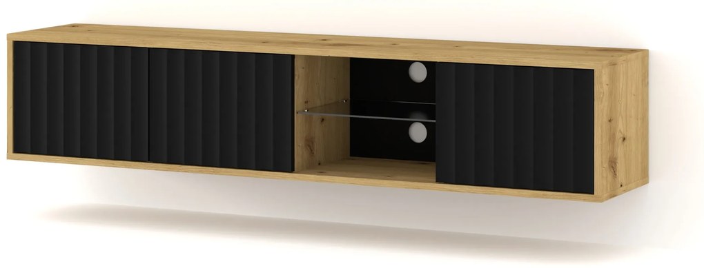 TV stolík/skrinka 156 Vinear (dub artisan + čierna). Vlastná spoľahlivá doprava až k Vám domov. 1125134