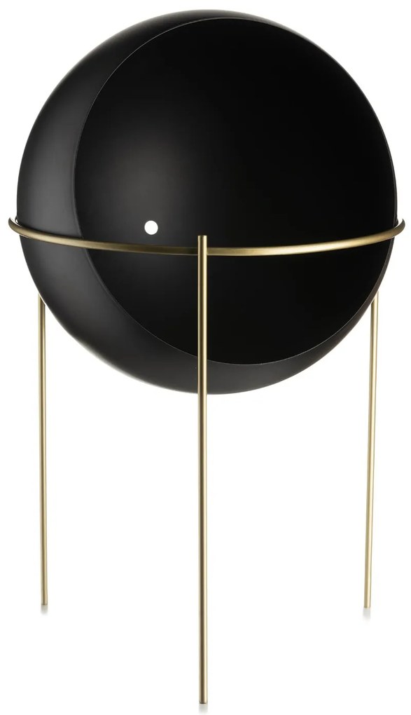 KOVOVÝ KVETINÁČ SO STOJANOM LOFT 39X28 CM ČIERNA/ZLATÁ