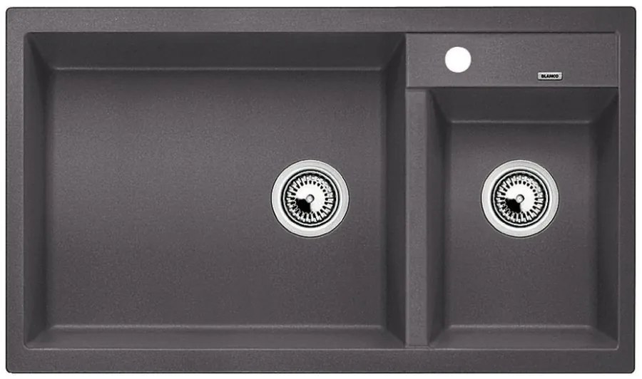 Blanco Metra 9, silgranitový drez 860x500x190 mm, 2-komorový, sivá skala, BLA-518886
