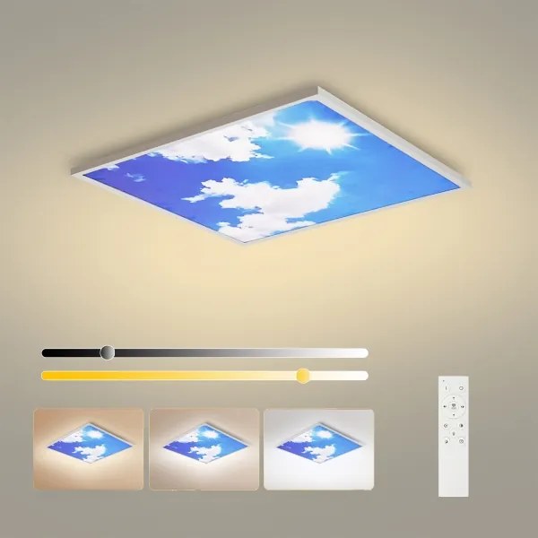 Brilagi-LED Stmievateľné svietidlo SLIMFRAME SKY LED/58W/230V 60x60 cm strieborná/modrá+DO