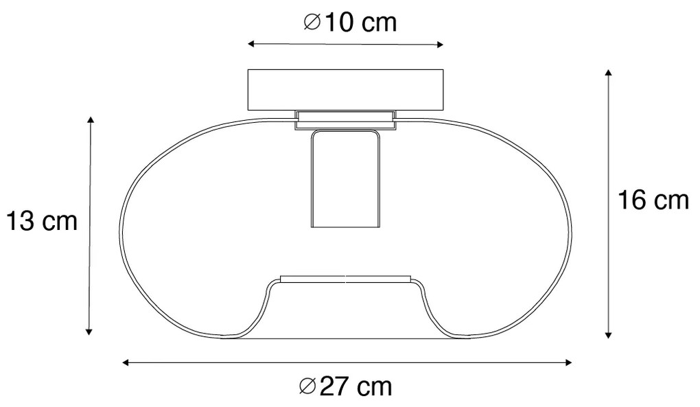 Stropné svietidlo v štýle Art Deco zlaté so sklom - Ayesha
