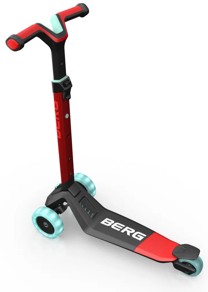 BERG Nexo - skladacia kolobežka Red so svietiacimi kolieskami