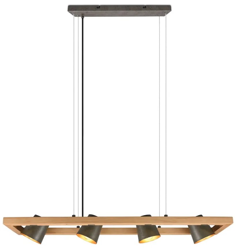 Závesné svietidlo v sivo-prírodnej farbe Bell – Trio