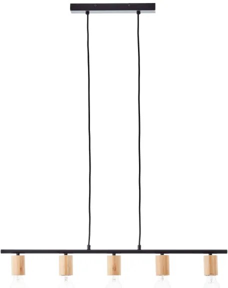 Brilliant - Luster na lane KERRY 5xE27/40W/230V čierny/bambus