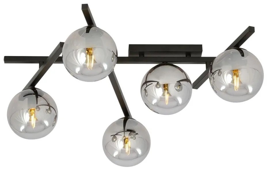 Stropné svietidlo SMART 5xE14/10W/230V čierna/šedá
