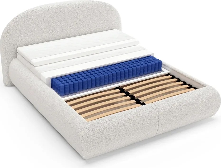 Dizajnová čalúnená posteľ MOET, 200x160, krémová (catch me 01)