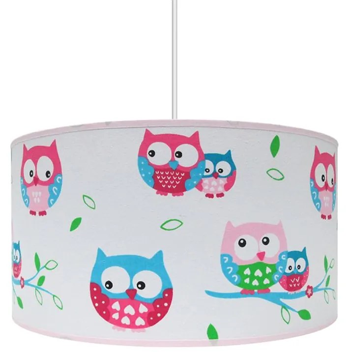 Detský luster OWLS 1xE27/60W/230V biela