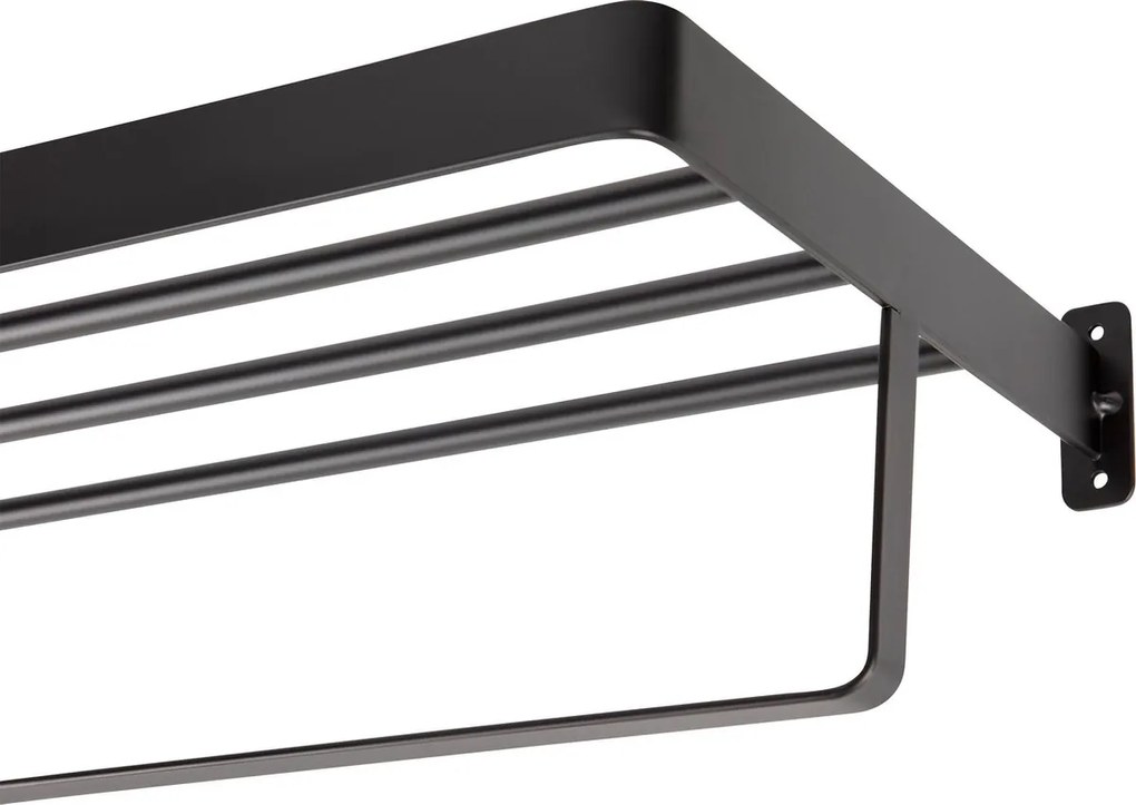 Nástenný vešiak na uteráky HANDY 60x22 cm, čierny