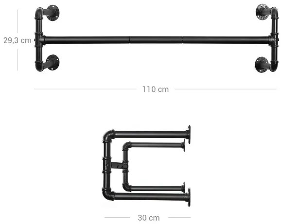 Nástenný stojan na oblečenie HSR64BK