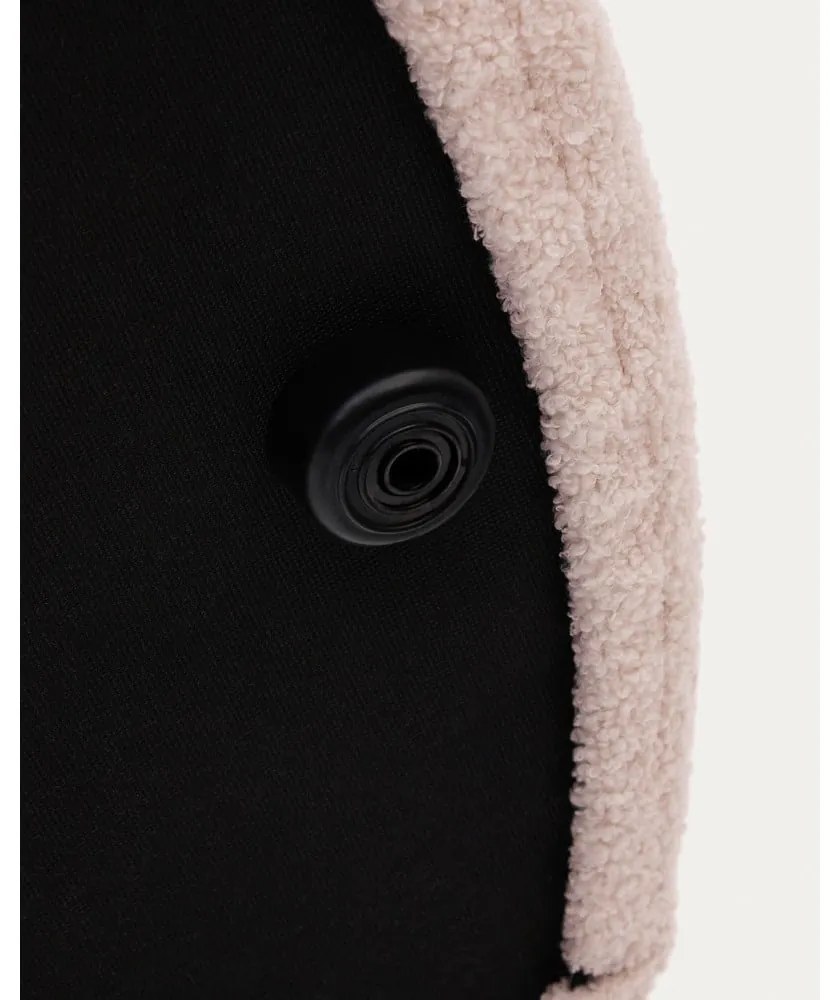 Svetloružový taburet z textílie buklé Kaeli – Kave Home