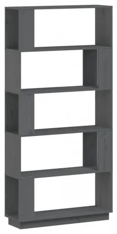 vidaXL Knižnica/deliaca stena sivá 80x25x163,5 cm masívna borovica-